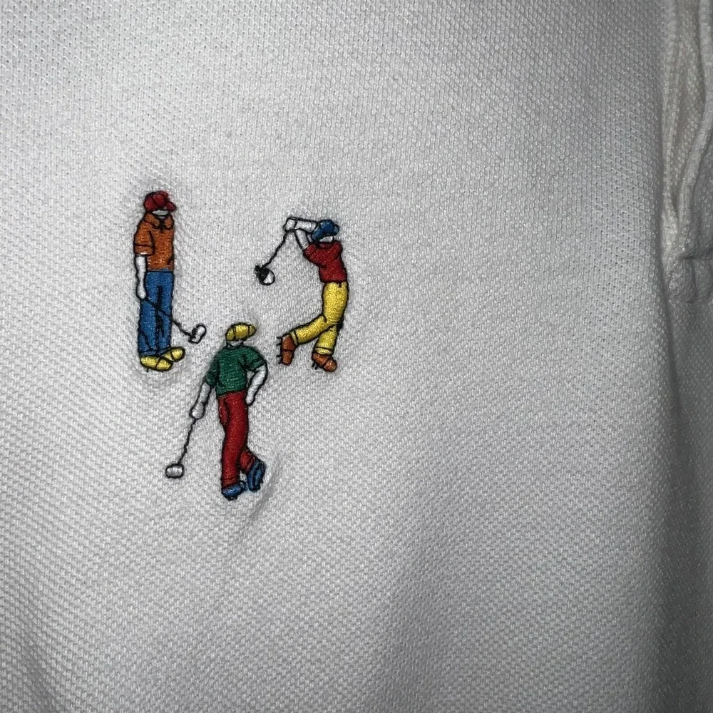 Vintage‎ PIVOT RULES Shirt Men's Size XL White Polo Embroidered Golfers